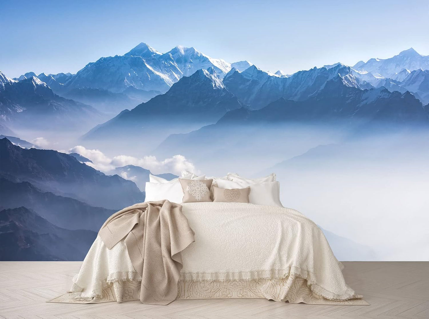 Misty Mountain Peak Wallpaper Natural Landscape Murals for Bedroom Living Room Sofa TV Background Wall (not self-Adhesive)