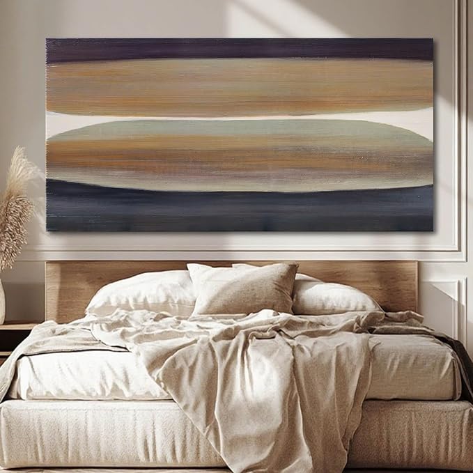 SHEYOYE Brown Wall Art Decor, Large Abstract Canvas Wall Art, Wall Hanging Decor for Dining Room, Aesthetic Posters and Modern Wall Decor 29" x 58"