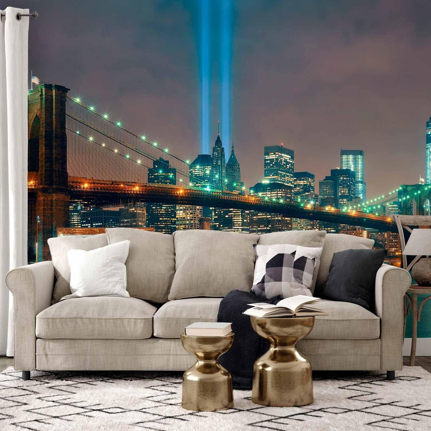artgeist Wall Mural Peel and Stick New York 212x98 in - XXL Self-Adhesive Corner Wallpaper Removable Large Sticker Foil Angle Wall Decor Print Picture Image Design City Panorama d-A-0035-a-a