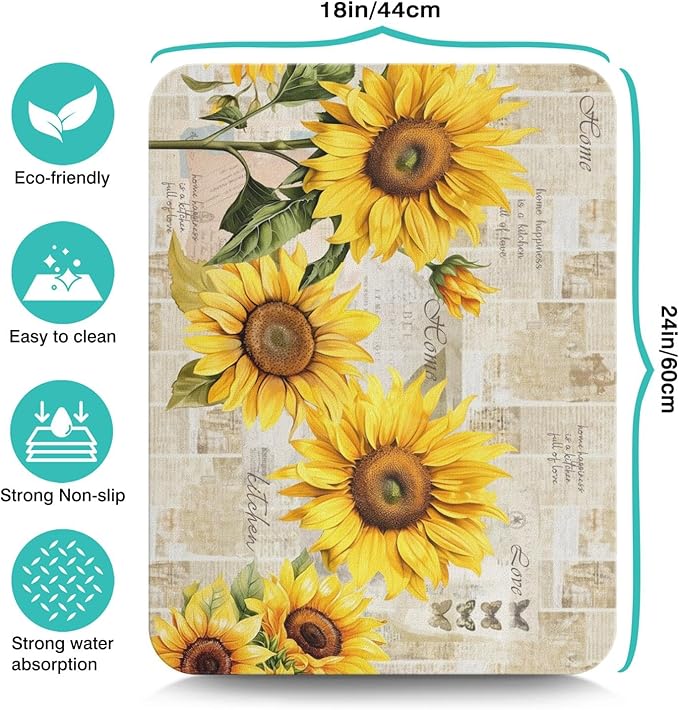 Fun Coffee Mat 24inx18in,Coffee Bar Mat for Countertops,Absorbent Hide Stain Anti-Slip Coffee Bar Accessories Fit Under Coffee Machine Mat,dish Drying Mats for Kitchen