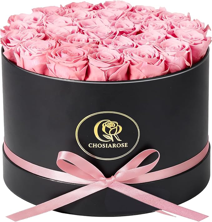 Forever Flowers Preserved Roses - 27 Preserved Flowers for Delivery, Forever Pink Rose Gifts for Women Mom Gifts for Birthday Anniversary Flower Gift for Women Wife Her Grandma Mothers Day