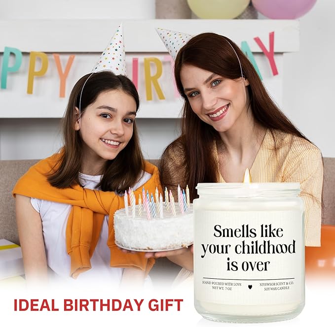 Niyewsor 18th Birthday Gifts for Girls Boys, Eighteen Birthday Candle, 2008 18th Birthday Decorations for Girls Boys, 18 21 Year Old Bday Gifts for Daughter, Son, Sister, Niece, Handmade, 7oz