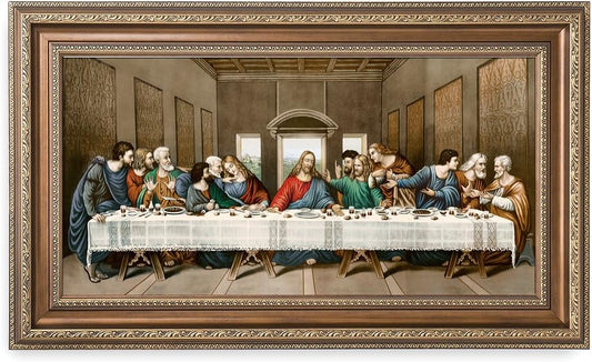 DECORARTS -The Last Supper, Leonardo da Vinci Classic Art Reproductions. Giclee Print& Museum Quality Framed Art for Wall Decor. 24x12, Framed size: 29x17