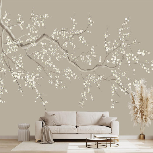 Chinese Style Plum Flower wallpeper Living Room Bedroom Office Wall Mural - 160"x108"（Not Peel and Stick）