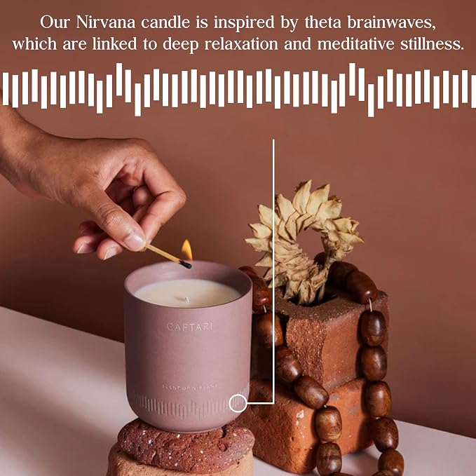 CAFTARI Scent of Nirvana Scented Candle for Women & Men | Oudh and Cedarwood | Non Toxic Candle | Premium Soy Coconut Wax Blend | Vegan Aromatherapy | Elegant Ceramic Jar | Luxury Gift | 10.5 oz