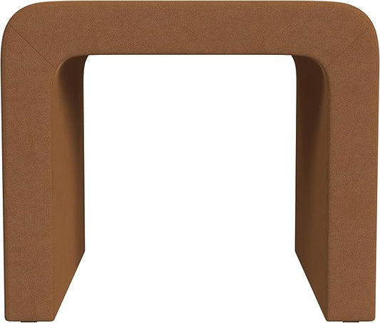 HomePop Modern Arch Velvet Ottoman|Homepop Home Décor|Ottoman for Living Room & Bedroom - Rust Orange