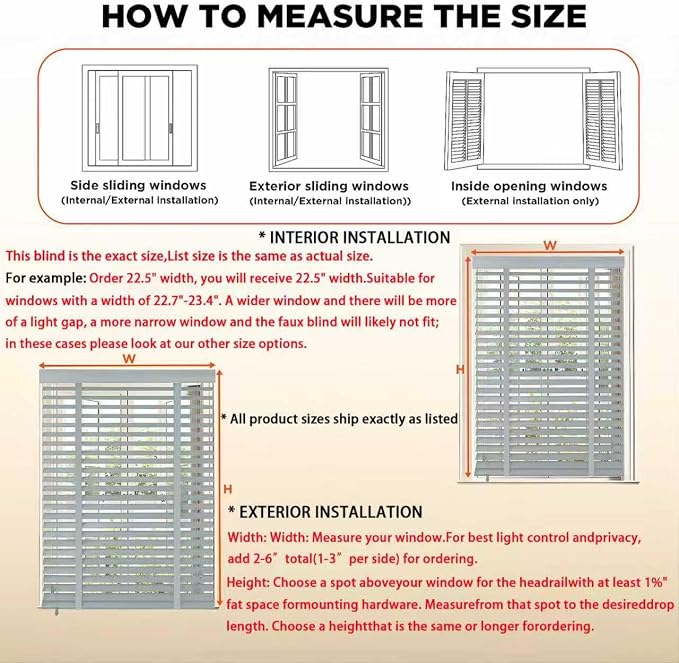 2" Slats Wood Blinds for Indoor Windows: Solid Wooden Blackout Blinds & Shades,Black Out Privacy Horizontal Blinds for Home Bedroom Bathroom Living Room Windows and Doors 24.5" WX48 H Brown