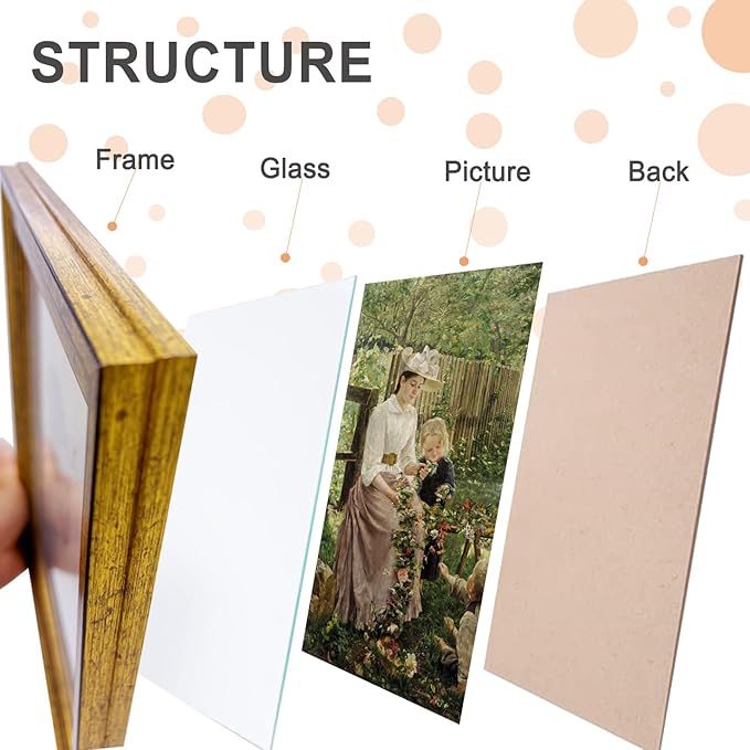 12x12 Picture Frame set of 2-Vintage Frames with Real Glass - Antique Style Frames for Wall - Ornate Frame for Office or Home Decor best gift