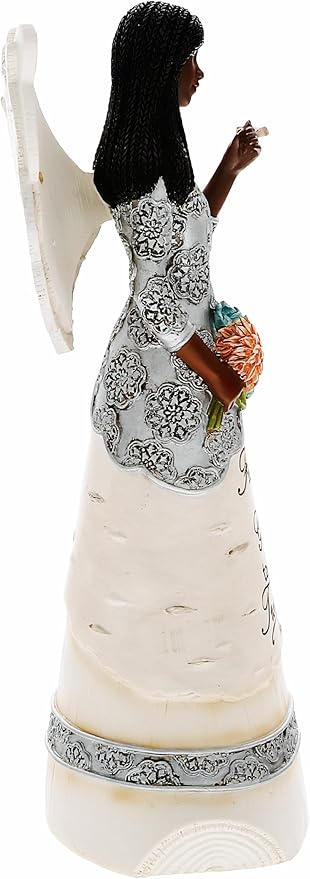 Pavilion Gift Company - Friends are Gifts to Treasure - 8" Ebony African American Angel Figurine Religious Bestie BFF Best Friend God Jesus Lover Christian Christ Gift Present