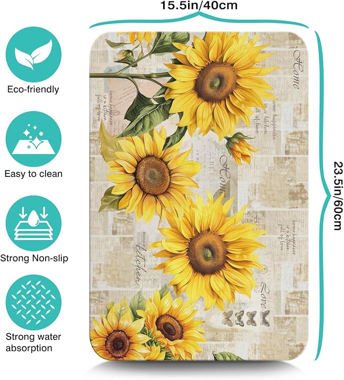 Fun Coffee Mat 23inx15in,Coffee Bar Mat for Countertops,Absorbent Hide Stain Anti-Slip Coffee Bar Accessories Fit Under Coffee Machine Mat,dish Drying Mats for Kitchen