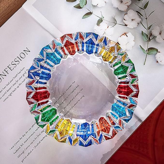 MAGCOLOR Colorful Crystal decorative bowl for kitchen and indoor,Home Office Tabletop Beautiful Decoration Craft-5.5 inch.