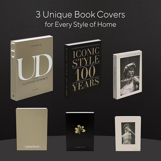 Aesthetic Decorative Books Set of 3 Designer Faux Books for Decoration to Enhance Mid Century Coffee Table Decor Bookshelf Mantle Shelf Console Table Entryway Décor Minimalist Fake Book Storage Box