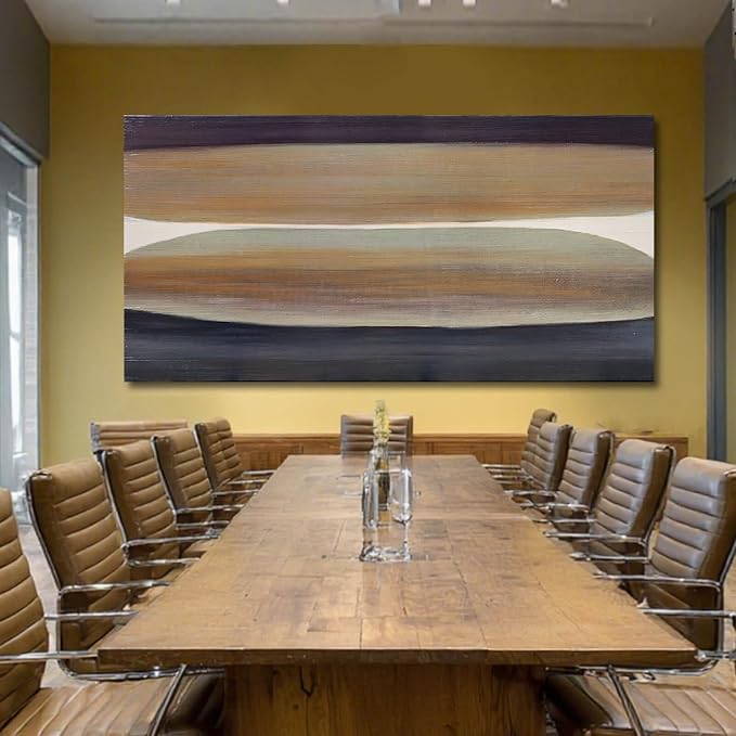 SHEYOYE Brown Wall Art Decor, Large Abstract Canvas Wall Art, Wall Hanging Decor for Dining Room, Aesthetic Posters and Modern Wall Decor 29" x 58"