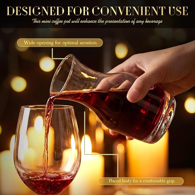 Remagr 48 Pack Single Serving Wine Carafe Glass Small Mini Carafe Individual Wine Refill Decanter for Dinner Parties Tastings Bars Restaurants (6.5 oz)