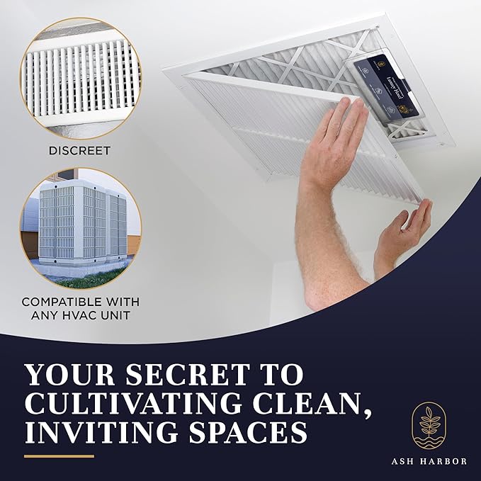 Ash Harbor Luxury Hotel Whole Home Air Freshener System - Whole House Air Freshener for HVAC Filter - Scented Filters for Home - HVAC Duct Odor Eliminator - Filter Fresh 6 Pack