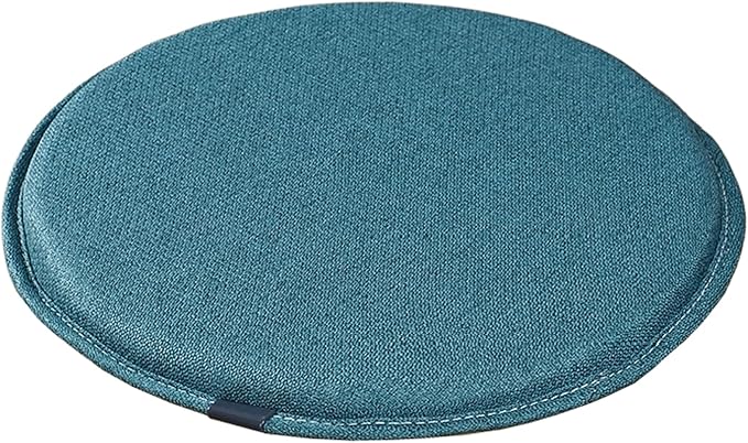 Round Seat Cushion with Ties Breathable Bar Stool Cushion Cover Tatami Pillow Kitchen, Home, Office Chair Cushion Cover (Misty Blue, 16 inch)