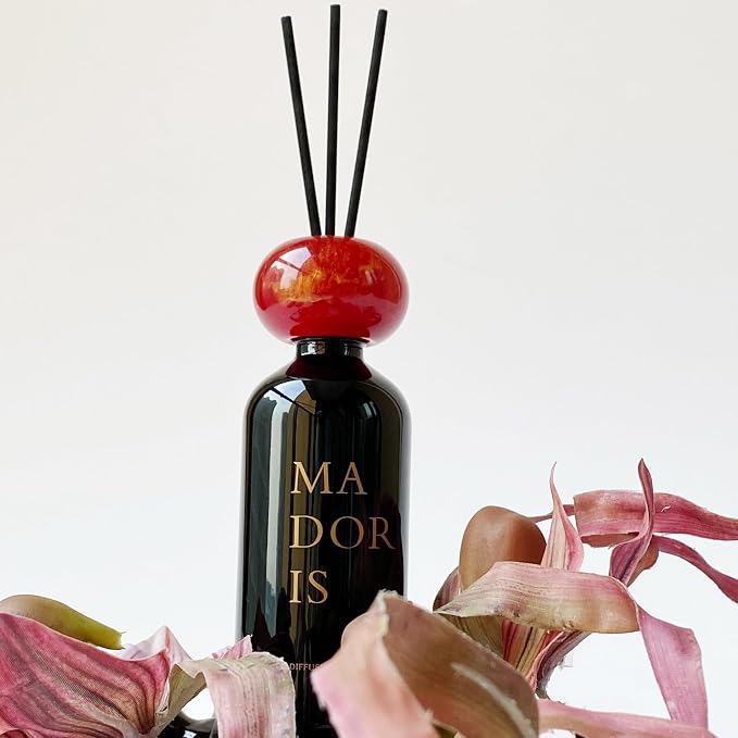Midnight Kiss Reed Diffuser Gift Set, Floral Amber Home Fragrance