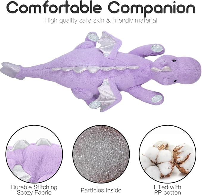 ARELUX Large 36in Cute Dragon Stuffed Animals Plush Toy Soft Purple Pterosaur Plushie Giant Fuzzy Dinosaur Pillow Plushies with Wings Cuddly Gifts for Friends Family