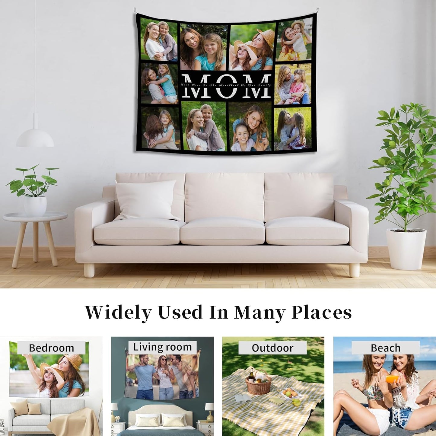 Custom Tapestry For Wall Bedroom Custom Backdrop Personalized Image Text Photo Customized Funny Tapestry Banners And Signs Mother's Day Horizontal Tapestrys