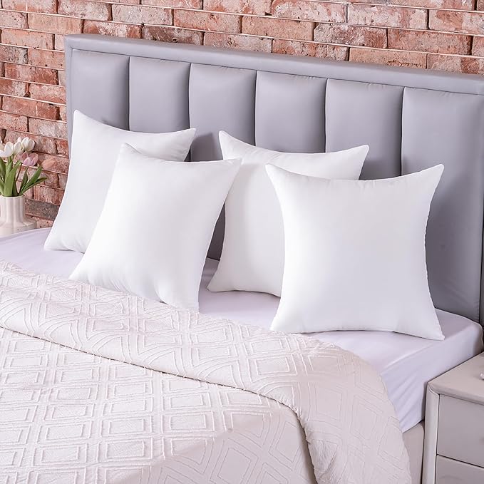 12x20 Outdoor Pillow Inserts Set of 2 Waterproof Hypoallergenic Throw Cushion Fillers - Rectangle Polyester White Lumbar Support Decorative Pillows for Couch, Bed, sofa, Patio - Soft & Firm Support