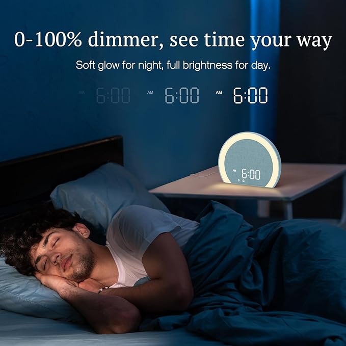 ANJANK Super Loud Alarm Clock with Wireless Bed Shaker, Vibrating Dual Alarm with Light Wake Up for Heavy Sleepers & Hearing Impaired, 9-Color Night Light, 5 Sounds, 0-100% Dimmer, USB Charger