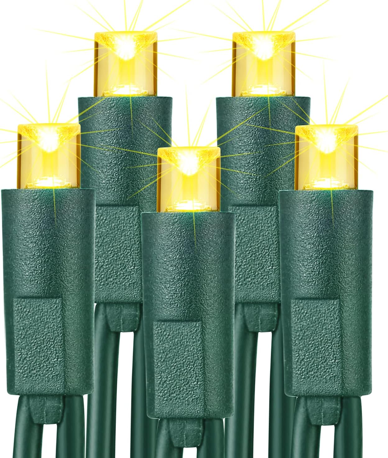 Brizled 33ft 100 LED Christmas Tree Lights - Steady On Only, 5mm Wide Angle, Connectable 120V UL Certified Warm White Lights for Xmas Tree, Party, Indoor/Outdoor