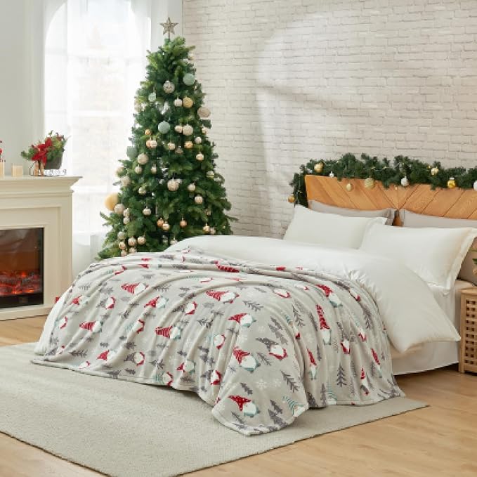 Cozy Bliss Gnome Throw Blanket Christmas Blanket Warm MilkyPlush™ Throw Blanket, Ultra Soft Cozy Blanket for Couch,Sofa and Bed(Xmas Gnome,50"x60")
