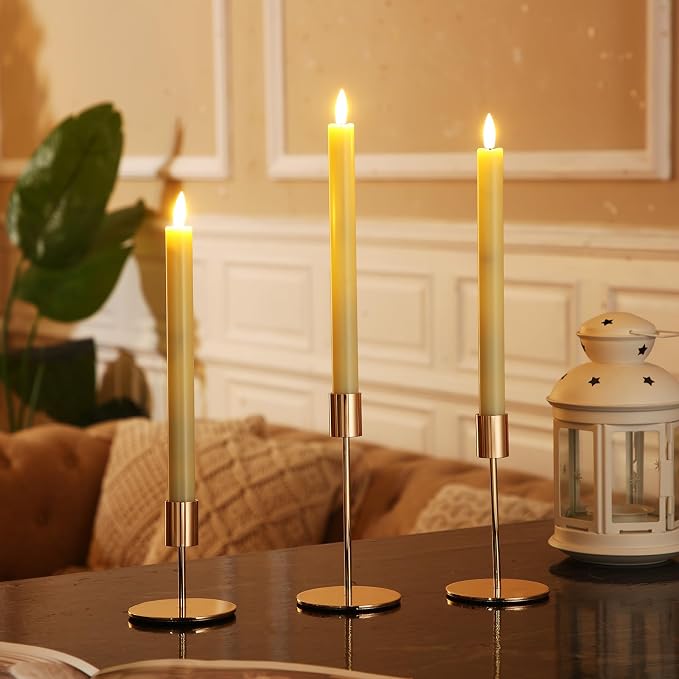Sieral Candle Holders Bulk Taper Candlesticks Holders Set Modern Decorative Metal Candelabras for Wedding Anniversary Home Dinning Table Centerpiece Xmas Party Decor(Gold,48 Pcs)