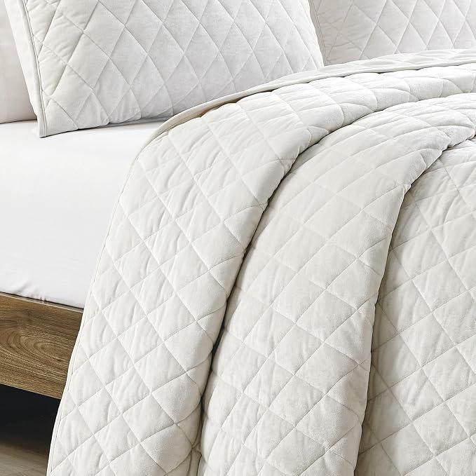 Fredsure 3pc Quilt Set (Light Ivory, Twin)