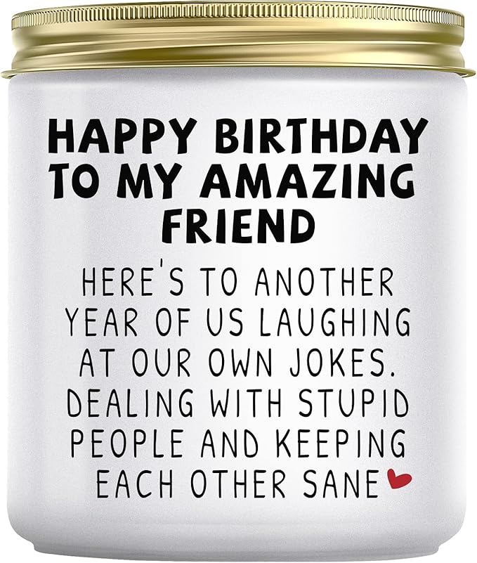 Jonico Happy Birthday Gifts for Women - Funny Best friend Friendship Birthday Gifts for Women Bestie BFF Coworker Classmate, Lavender Candle
