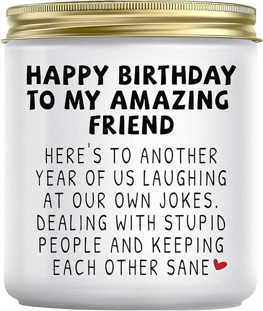 Jonico Happy Birthday Gifts for Women - Funny Best friend Friendship Birthday Gifts for Women Bestie BFF Coworker Classmate, Lavender Candle
