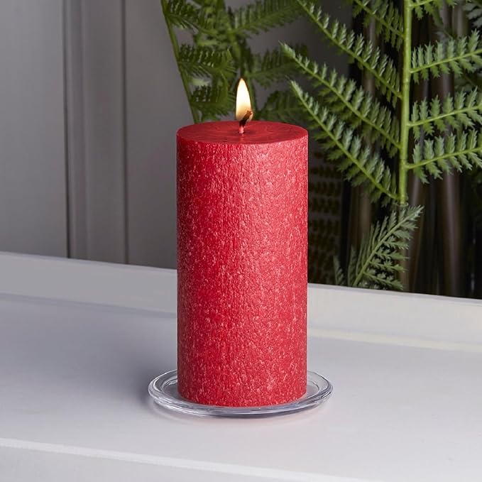 Root Candles Unscented Candles Premium Beeswax Blend Pillar Candle, 3 x 6-Inches, Red