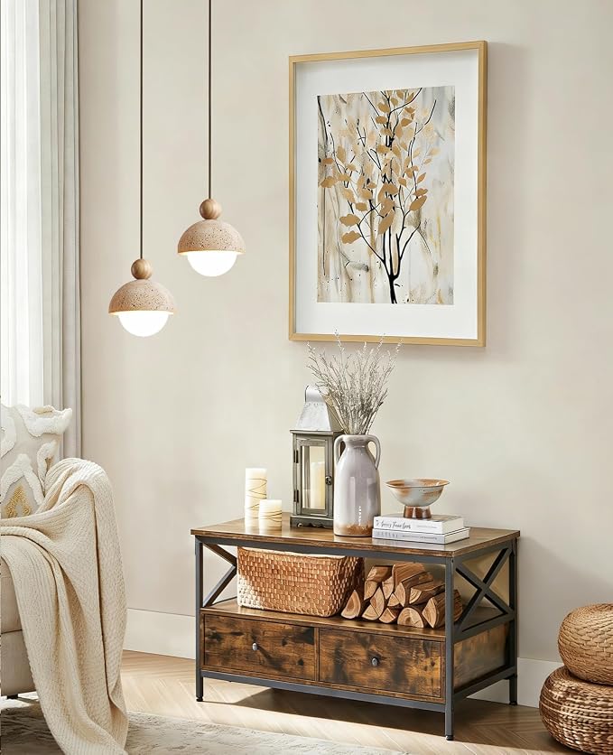 Yellow Travertine Pendant Light Spherical Wabi Sabi Pendant Light Fixture Natural Stone Retro Japanese Style Vintage Mini Wood Nordic Hanging Light for Kitchen Island Bedroom Hallway Bedside (2PCS)