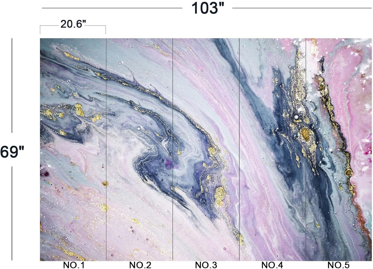 Gilding Marble Pink Wall Mural Wallpaper for Bedroom 103" x 69"