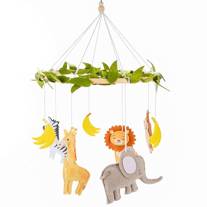 First Landings Baby Mobile for Crib - Animal Nursery Mobiles - Gender Neutral Baby Nursery Decor - Jungle