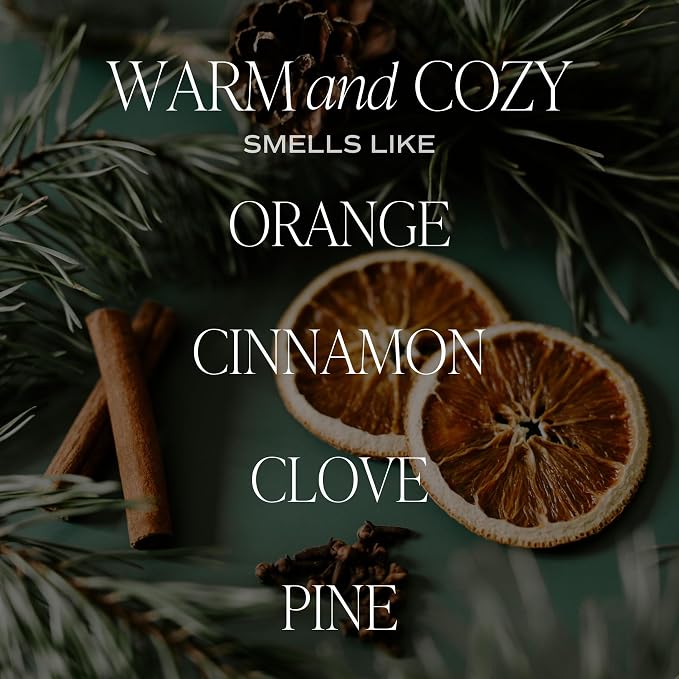 Sweet Water Decor Warm and Cozy Reed Diffuser Set - Orange, Cinnamon, Clove, and Pine Winter Scented Diffuser - Scent Diffusers for Home, Long Lasting Fragrance, Made in The USA