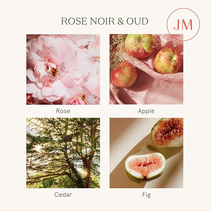 LA JOLIE MUSE Rose Noir & Oud Candle, Rose Scent, Jar Candle, 70 Hour Burn Time, Housewarming Gift