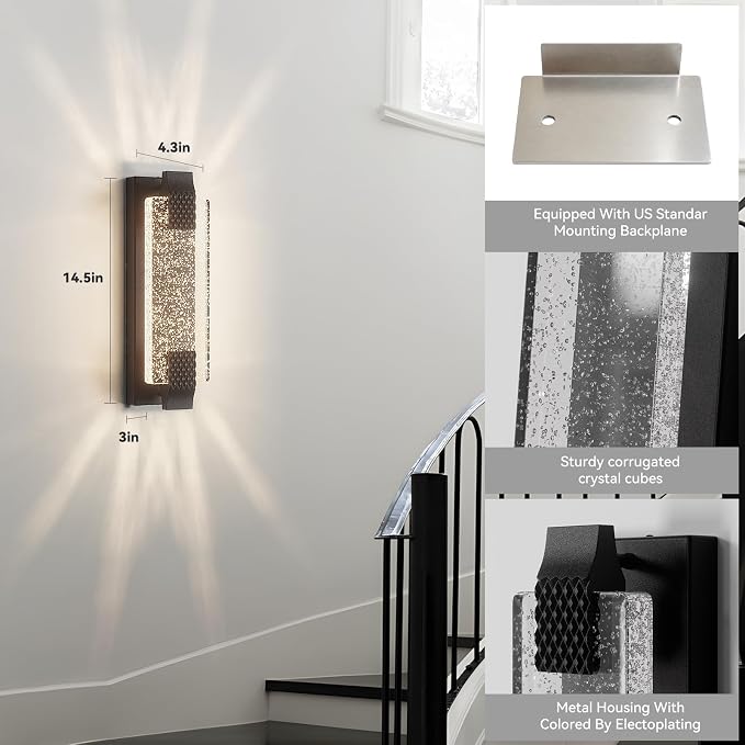 camuucci Battery Operated Wall Sconce Rechargeable Battery Powered 12000mAh Wall Light Indoor Not Hardwired Wall Lamp Fixtures for Bedroom Living Room 1Pack
