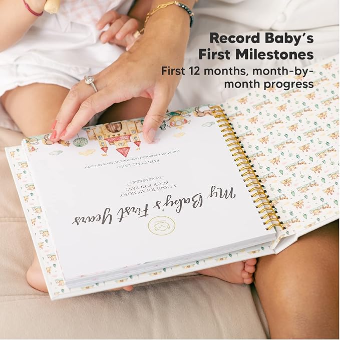 KeaBabies 4-Pack Inkless Hand and Footprint Kit and First 5 Years Baby Memory Book Journal - Ink Pad for Baby Hand and Footprints - 90 Pages Hardcover First Year Keepsake Milestone Book