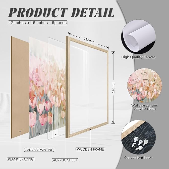 Coquette Pink Wall Art Decor Aesthetic Swan Posters Bow Flower Canvas Wall Art Preppy Cute Pictures Trendy Butterfly Posters Coquette Aesthetic Prints for Girl Dorm Bedroom 12x16x6 Inch Wood Framed
