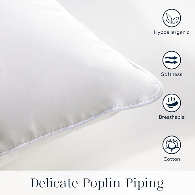 Phantoscope 18 x 18 Pillow Inserts - Throw Pillow Inserts with 100% Cotton Cover - 18 Inch Square Forms Pillow Sham Stuffer - Decorative Couch Cushion Pillows (4 Pack, 18 Inches)