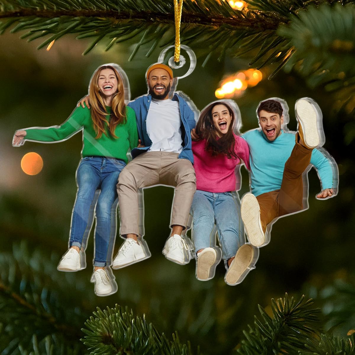 DOPTIKA Personalized 2D Ornaments for Christmas Tree, Friend Christmas Ornaments 2025, Personalized Christmas Picture Ornaments for Friends, Besties, BFF, Friendship Gifts for Women Men