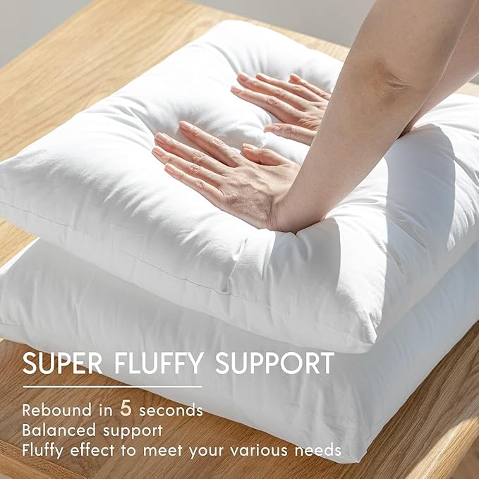 Phantoscope Premium Outdoor Pillow Inserts - Pack of 2 Square Form Water Resistant Polyester Throw Pillows, Couch Sham Cushion Stuffer, 26 X 26 inches