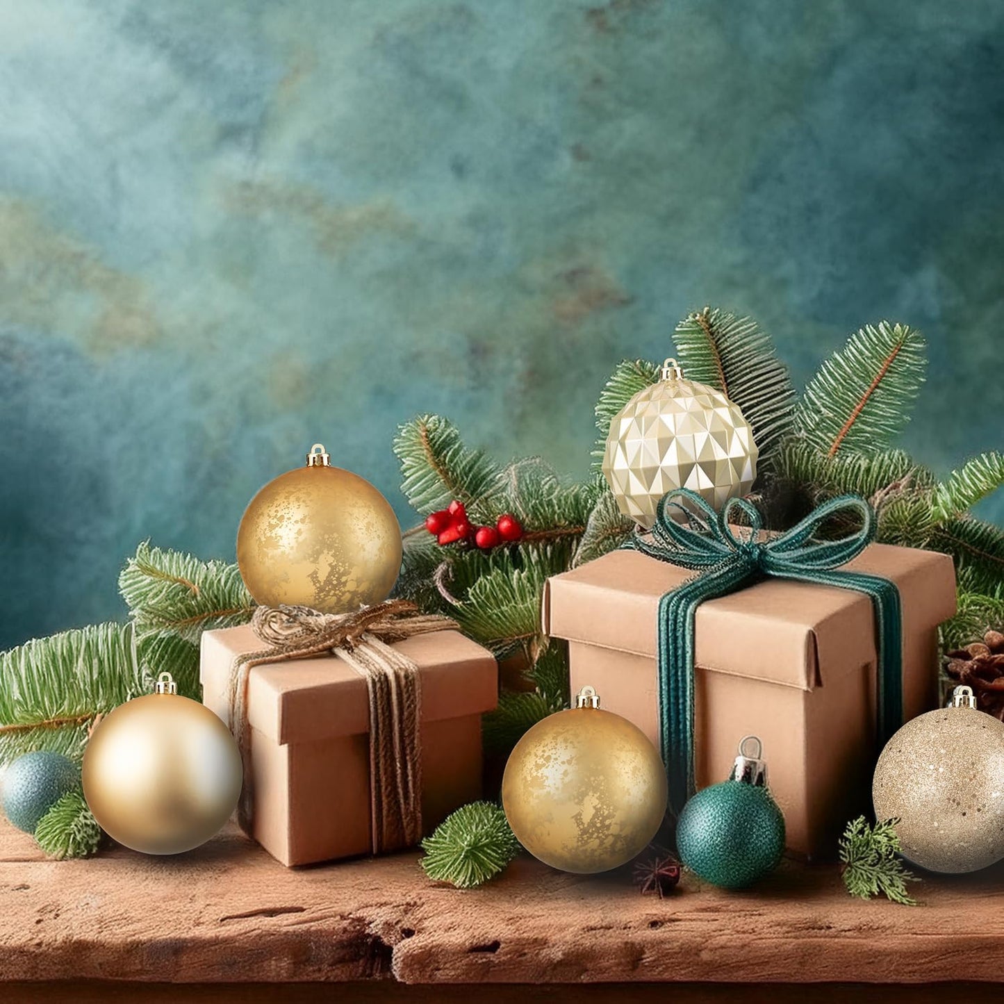 Every Day is Christmas 20ct Christmas Ornaments, Shatterproof Christmas Tree Ornaments Set, 92cm/3.6" Christmas Balls Decoration