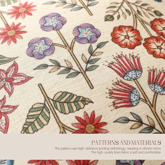 bilin gaier Rectangle Linen Throw Pillow Covers,20"x12" Set of 2-Lohi A | Designer Vintage Elegant Pillow Cover,Concealed Zipper,Colorful Floral Pattern,Sofas,Bedroom,Living Room,Chairs