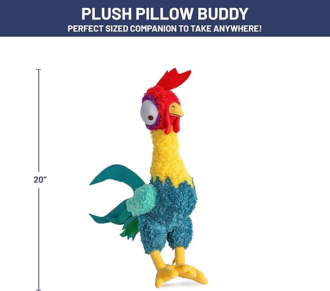 Jay Franco Disney Plush Pillow Buddy - Soft Plushie Stuffed Pillow, 20 Inches, Multi - Hei Hei