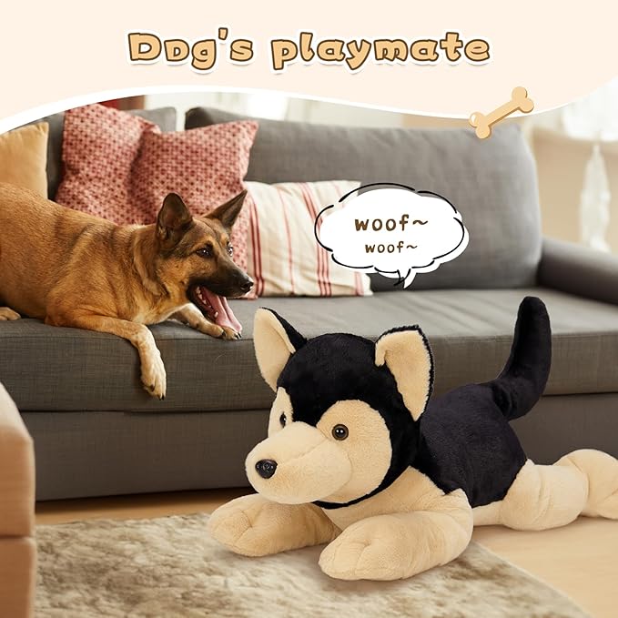 MorisMos 32inch Giant German Shepherd Dog Stuffed Animals, Large Stuffed Dog Plush, Big Puppy Pillow Birthday Gifts Kids Girls Boys