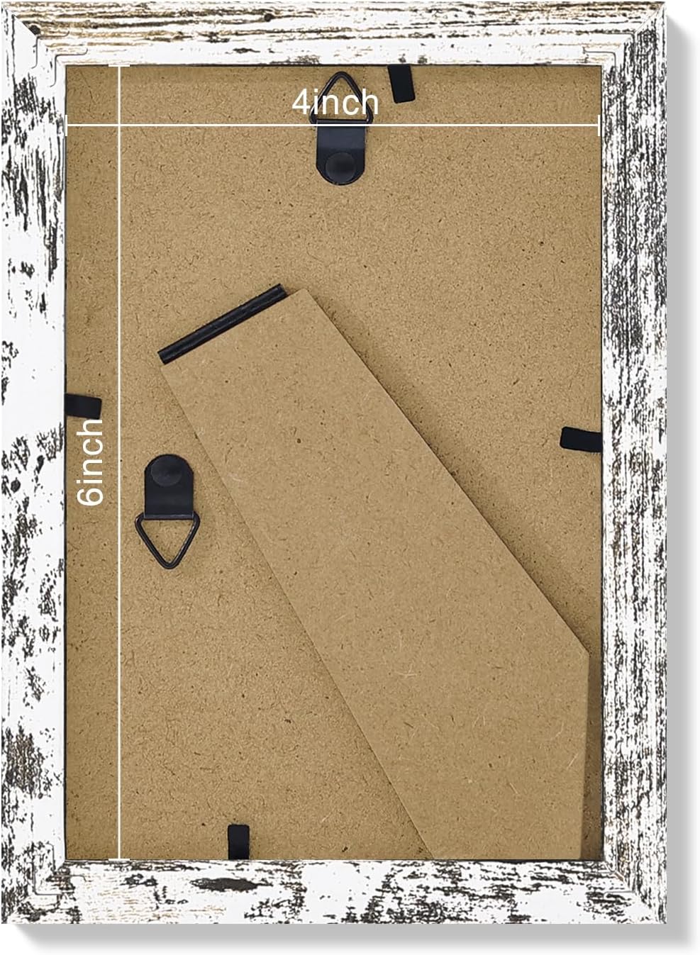 Vittanly 4x6 Picture Frames Set of 9, Shatter Resistant Plexiglass, Display 3.5x5 Pictures with Mat or 4x6 without Mat, Photo Frames for Wall or Tabletop, Engineered Wood, Distressed White