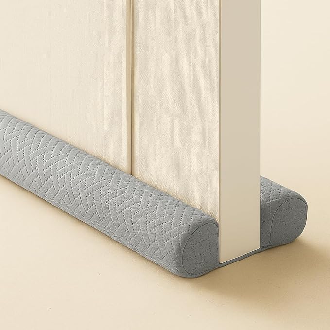 Ciieyuo Velvet Under Door Draft Stopper, Noise Blocker & Soundproof Door Seal, Blocks Cold Air, Light & Smoke, Easy Install Under Door Gap Filler, Door Sweep for Bottom 30"-36" Grey