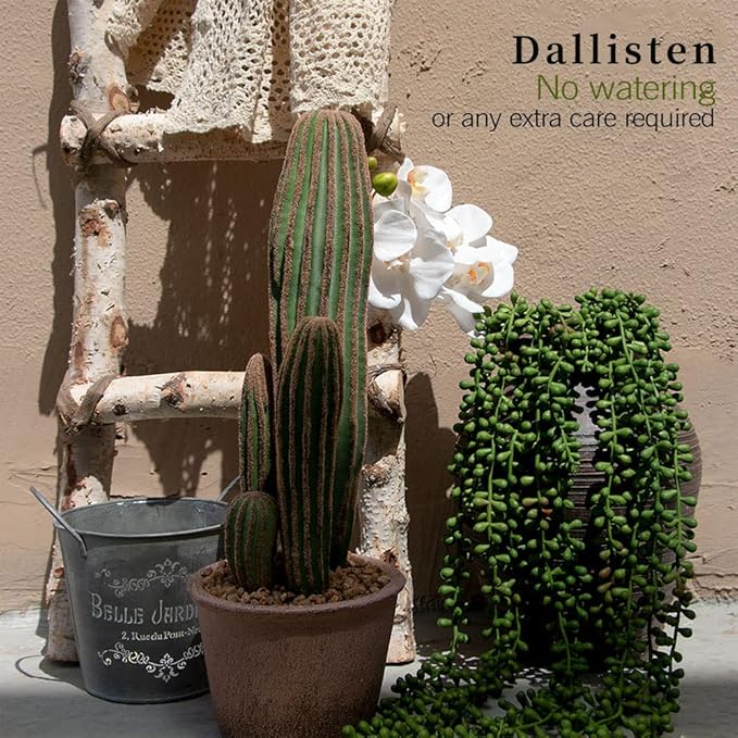 dallisten 6 Pcs Artificial Succulents Hanging Plants, Fake String of Pearls Greenery Plants, Decoration for Wall, Home, Backdrop, Garden, Indoor and Outdoor
